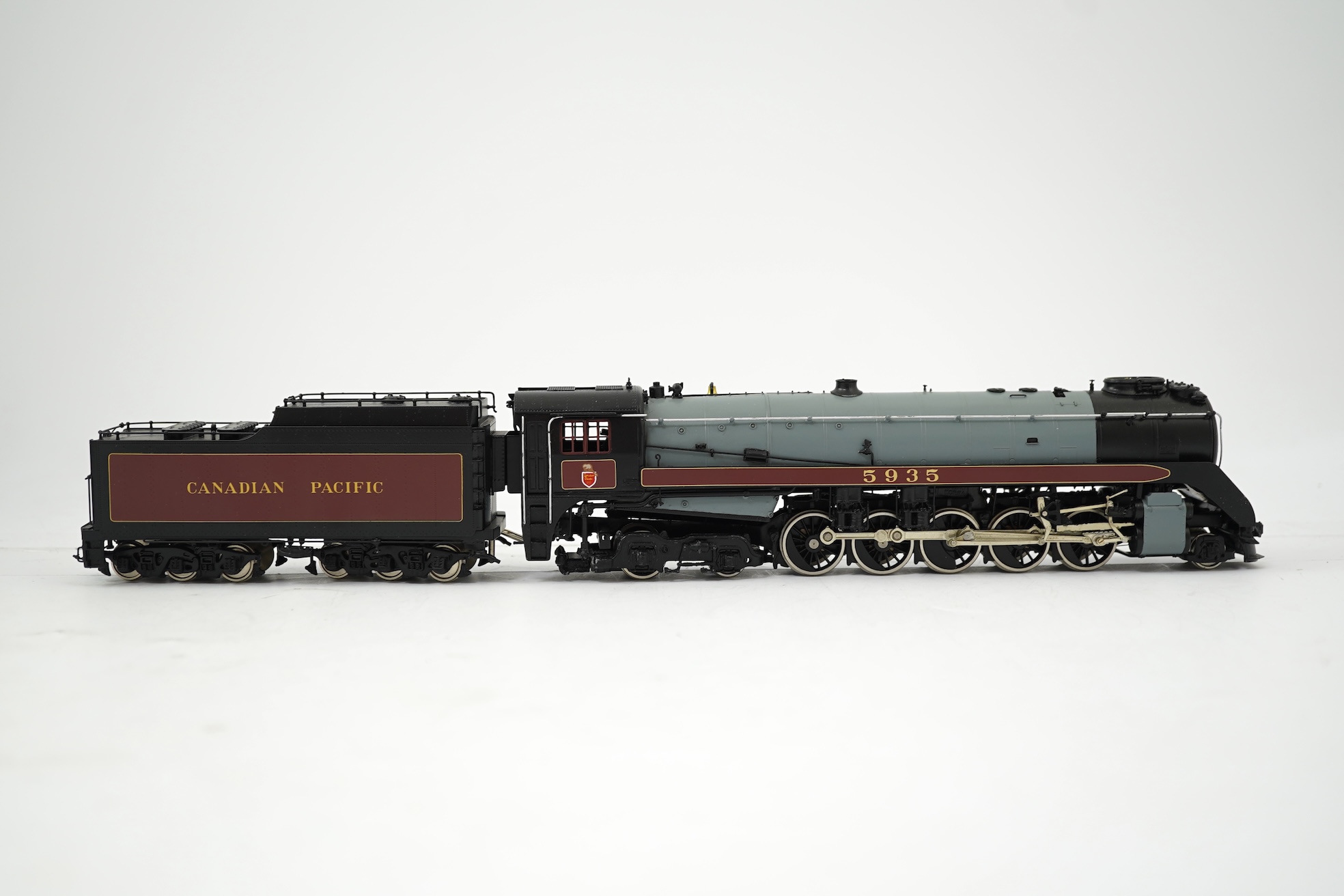 A boxed HO gauge VH Scale Models model of Canadian Pacific Railway, Selkirk 5935, 2-10-4 locomotive with bogie tender, powered for two rail operation.